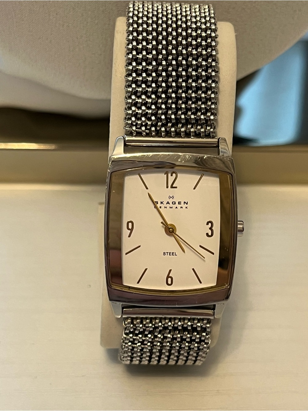 Skagen Silver Mesh Women's Watch with White Dial